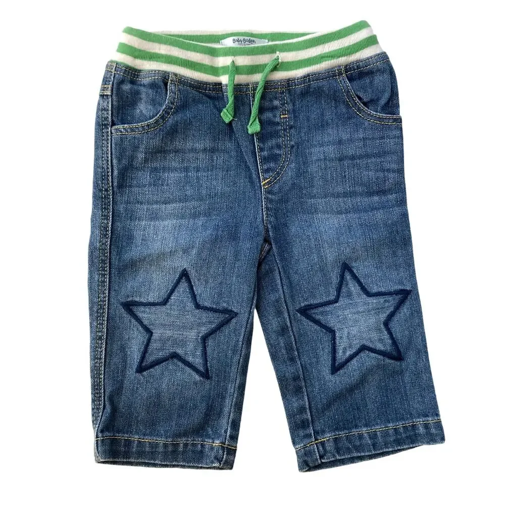 Baby Boden Star Pull On Denim Jeans - 6-12M